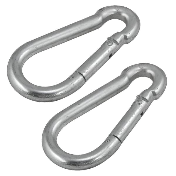 Large 100mm Steel Carabiner Hook Clasps Spring Snap Clip 2 Pcs