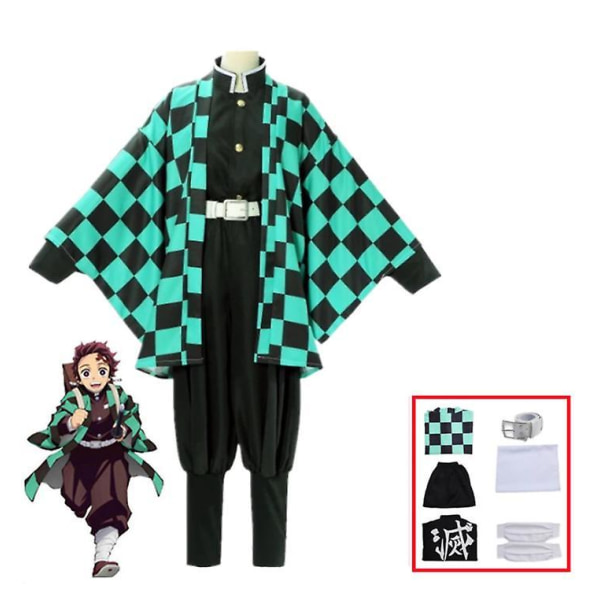 Demon Slayer Kimetsu no Yaiba Tanjirou Kamado Cosplay Costume Kimono L