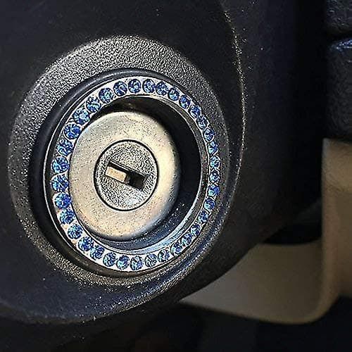 Bling Bilindretning Blå Krystal Rhinestone Bil Bling Ring Emblem Mærkat, Bling Biltilbehør Til Kvinder (blå)