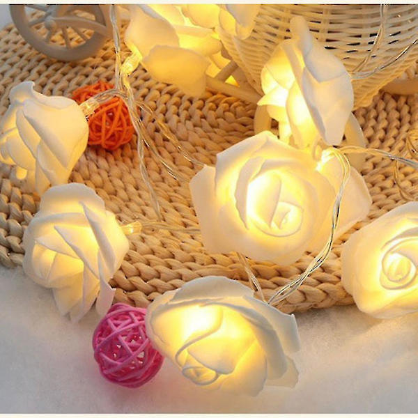 USB-latauksella toimivat LED-verhovalot, ruusulamppu, juhlakoriste 20 LED-helmellä