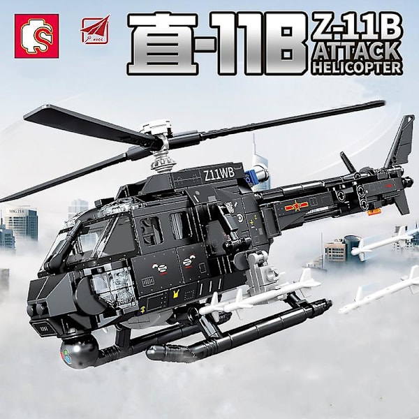 Sembo Military Aircraft Set Z-11b Attack Helicopter Building Blocks City Police Soldiers Armed Airplane Bricks Toys For Childrenwithout Original Box