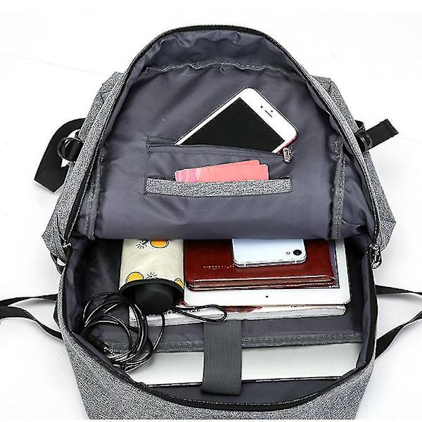Student Backpack Usb Charging School Bag Youth Computer Bag blue
