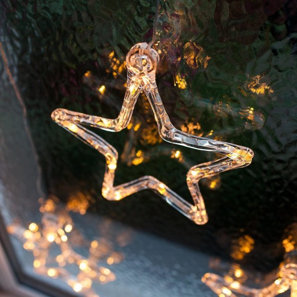 Led Star Window Decoration Christmas Decoration Timer Battery Operated