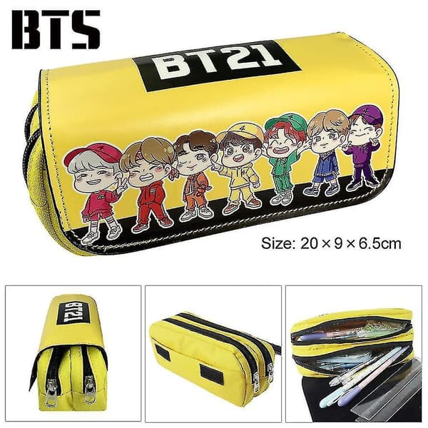 Bts Children Double-layer Pencil Case Large Capacity color-2