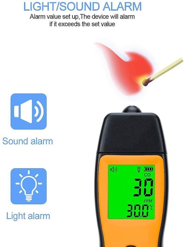 Handheld Carbon Monoxide Meter, Portable Co Gas Detector, Gas Tester With 01000ppm Range, 1ppm Resolution