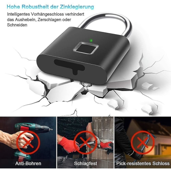 Fingerprint Mini Smart Padlock Usb Charging Biometric High Security