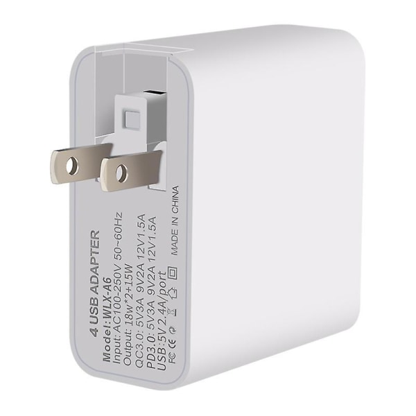 4 Ports Pd+qc3.0 Adapter Usb Output Portable Quick Charge 51w Adapter EU Plug