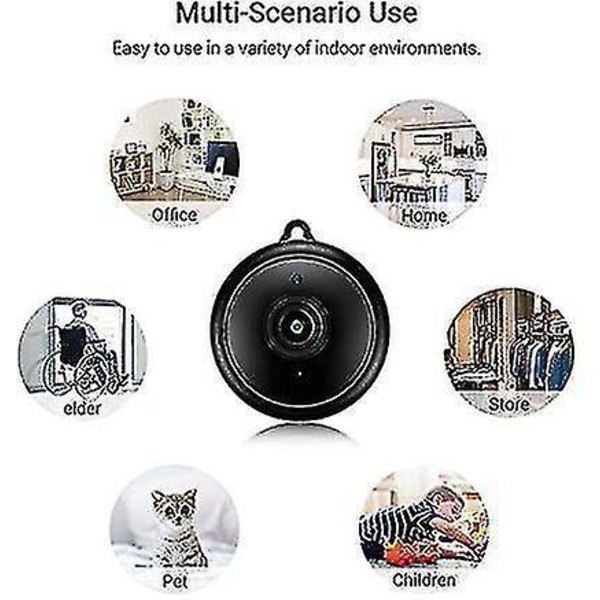 V380 Wireless Wifi Mini Camera 1080p Night Vision Smart Ip Camera(black)