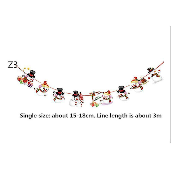 3/4/5 Pieces Christmas Banners Flags Paper Hanging Bunting Garl 1 3PCS