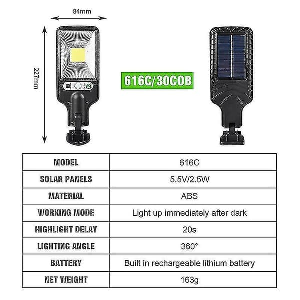 Ny Utendørs Solar Gatelys Vanntett Sensor Hagelys Roterbart Feste Hagelys Vegg