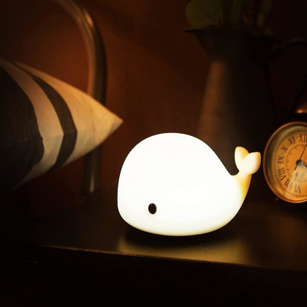 Cute Whale Night Light for Kids,Kawaii Baby Night Light with 7 LED Colors Changing,Tap Control Nurse