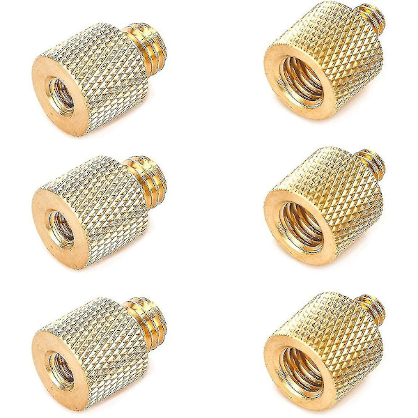 1/4 Female To 3/8 Male Thread Reducer Brass Screw Adapter Kit With 3/8 Female To 1/4 Male Screw Brass Converter For Camera Tripod Flash Mount