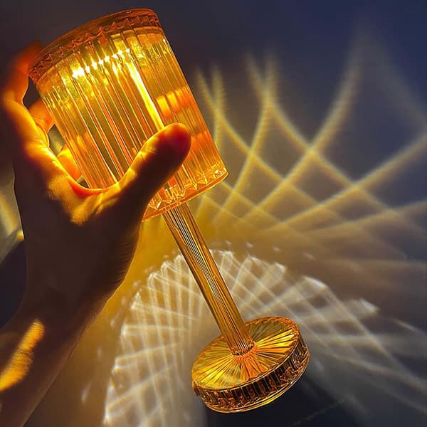Touching Control Crystal Lamp Crystal Cordless Table Lamp With Touching  Control Usb Port 3-way Dimmable Bedside Nightstand Lamp Orange