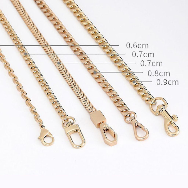 60cm/120cm Handbag Metal Chains Shoulder Bag Strap Diy Purse Chain Detachable Replacement Purse Chain Strap For Crossbod 3-120