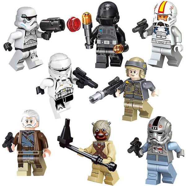 8 stk. Imperial Commando Tank Soldat Puslespil Samlet Byggeklods Minifigur Legetøj