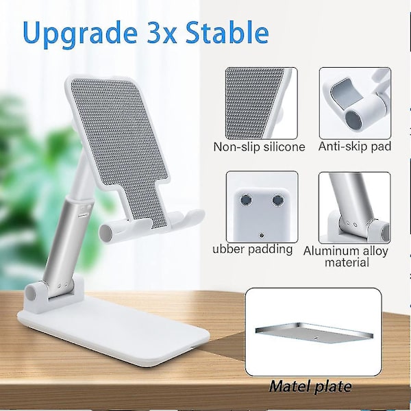 Adjustable Cell Phone Stand, Foldable Phone Holder Tablet Stand For Desk, Angle Height Adjustable Cell Phone Stand Compatible With Tablets