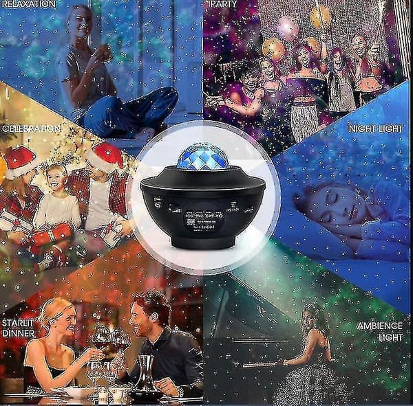 Barsinfi Starry Sky Projector, Planetarium Led Projector Night Light Mode, Ocean Starry Sky Projector Light Adjustable Brightness Bluetooth/remote Con