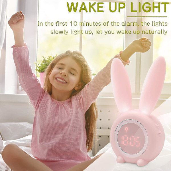Children's Alarm Clock Creative Bedside Lamp, Timer Lamp, Children's Day Gift, (pink)