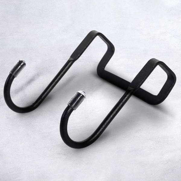5pcs Stainless Steel Cabinet Trace Free Hook S-type Hanger Towel Shelf Holder White