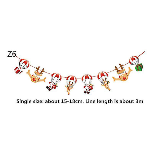 3/4/5 Pieces Christmas Banners Flags Paper Hanging Bunting Garl 3 4PCS