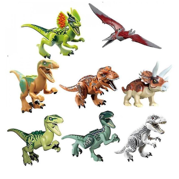Eight Jurassic Dinosaurs Assembling Building Blocks Assembling Intellectual Toys