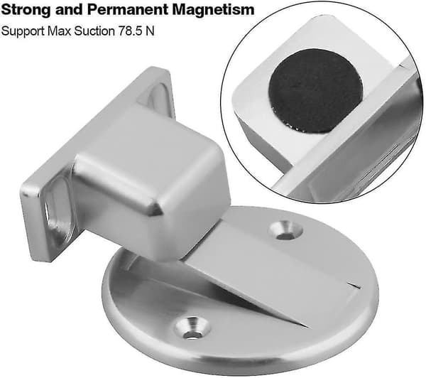 Solid Brushed Stainless Steel Doorstop Magnetic Floor Mounted Door Stops