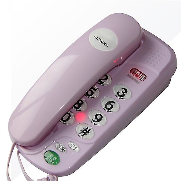 Big Buttons Small Phone Corded Fixed Telephone With Pause And Redial Red