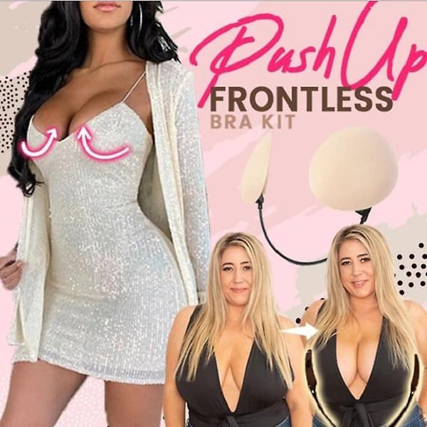Womens Deep Push-up Frontless Bra Kit Frontless Backless Strapless Hidden Bra Color 2