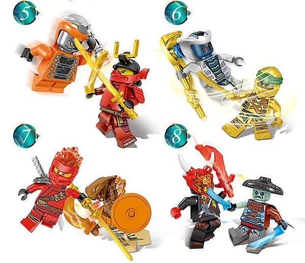 48 Phantom Ninja Minifigures Vs. Basilisk With Weapons Childrens Educational Assembling Building Blocks Toys