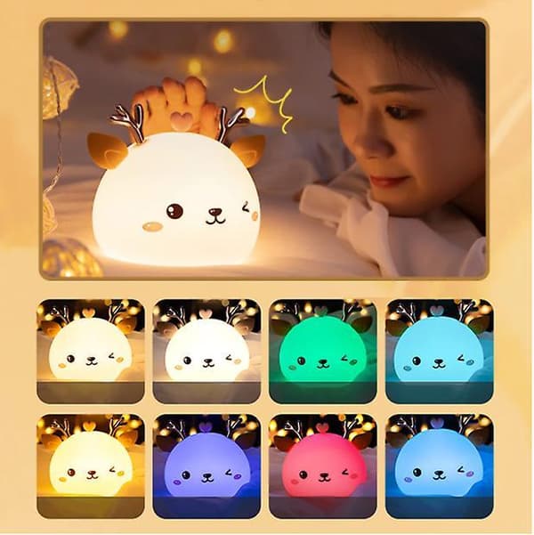 Rechargeable Night Light Bunny Silicone Bedroom Bedside Lamp