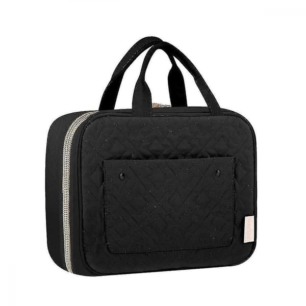 Toiletry Bag Travel Bag With Hanging Hook Water Resistant Makeup Cosmetic Bag Black