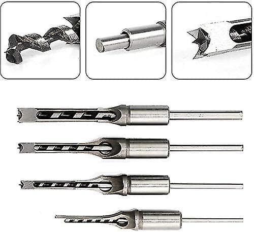 4-pack Square Hole Mortise Hole Saw Drill Bit Set Diy Woodworking Drill Bit Set Hole Opening