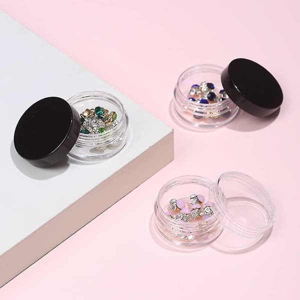 Empty Sample Pots Lear Plastic Travel Cosmetic Container Jars For Creams Sample Make-up Storage(10pcs, Black)
