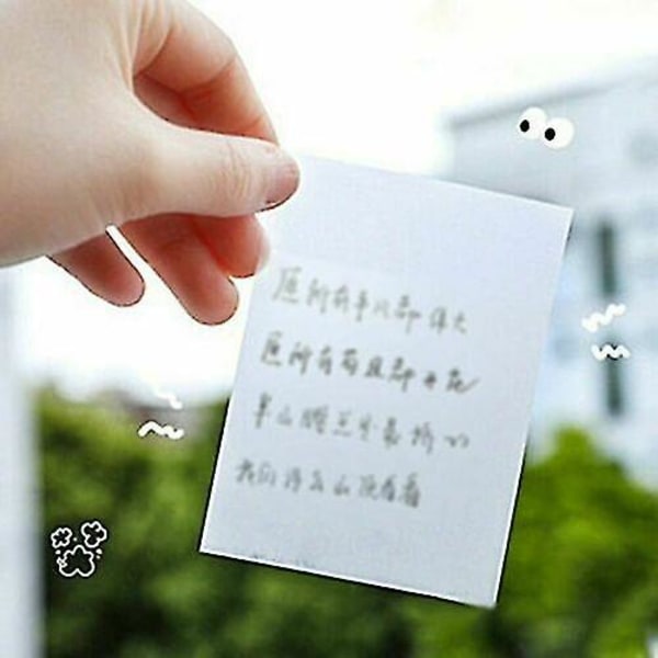 50/100x Transparent Sticky Notes Pad Waterproof Self-adhesive Clear Memo Note 50 Pcs