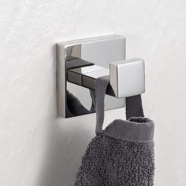 Badeværelse Firkantet Håndklædekrog High-end Mat Sort Finish Frakke Hat Krog Mirror light