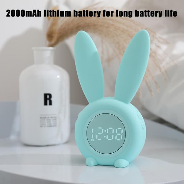 Rabbit Wake Up Lights Bedside Lamps Alarm Clocks Light Rabbit Alarm Clocks - Pink