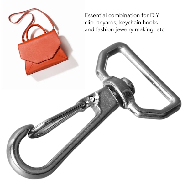 6-pak 316 Rustfritt Stål Universal D-Ring Snap Hooks - Webbing Belte Fjærspenner for Stropper, Ledninger, Snører, Dyrehalsbånd og Lærbelter