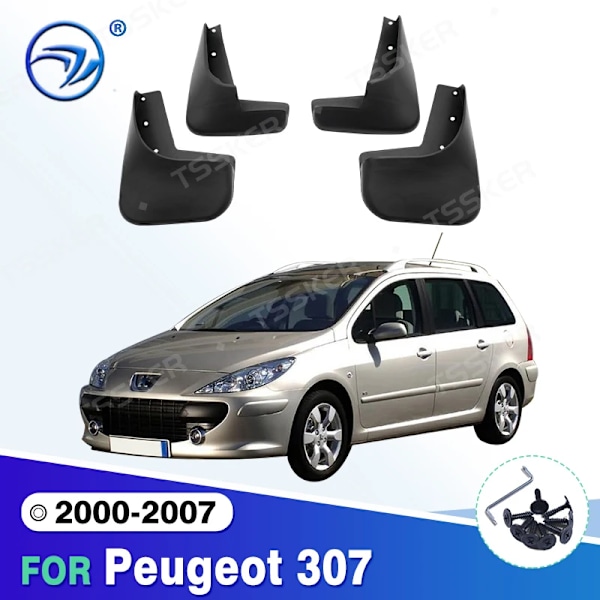 Stänkskydd Bil Stänklappar Mudguard Mudflaps för Skärmar Tillbehör För Peugeot 307 2000 2001 2002 2003 2004 2005 2006 2007