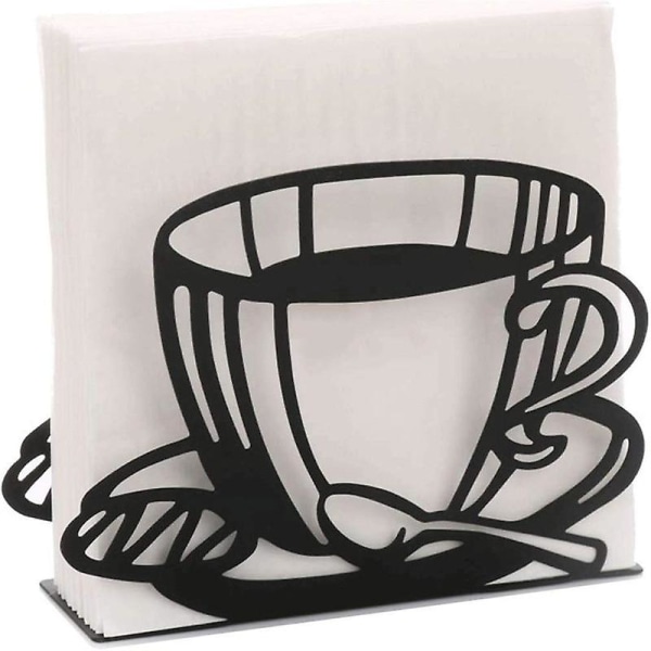 Servietholder Bord Kaffe Metal Tissue Dispenser til Hjemmekøkken Restaurant Picnic Fest bryllup Black