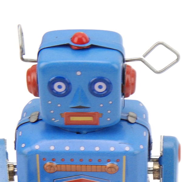 Urverksdriven Trummande Robot Leksak Plåt Retro Handgjord Trumma Uppvridningsrobot för Barn Vuxen Samling