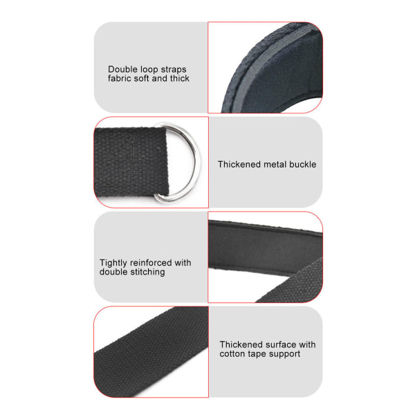 2-pack halkfri Pilates-remmar med dubbla öglor för hemmaträning 2 Pcs