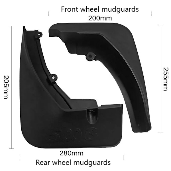 4stk Stänkskydd Mud Flaps Skärmar För Peugeot 5008 17-22 Pre-Facelift