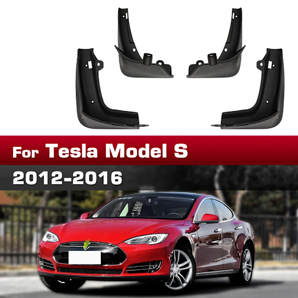 För Tesla Model S 2012 - 2016 2013 2014 2015 Stänkskärm 4st/set Skydd Stänklapp Stänkskydd Biltillbehör