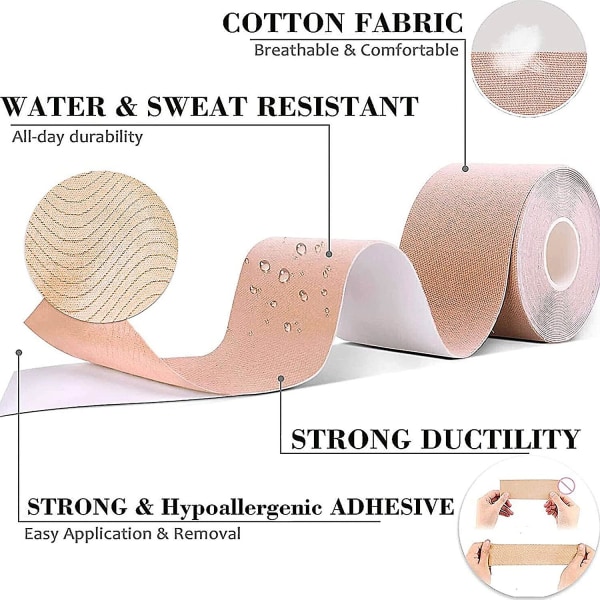 2 stk Tape Breast Tape Hudfarve, Åndbar Breast Lift Tape