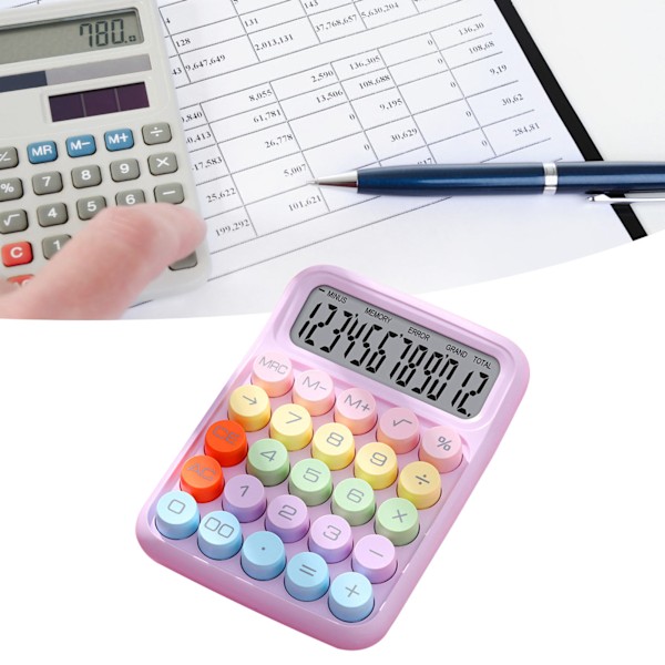 Lilla Lilla Farvet Mekanisk Tastatur-Kalkulator Purple
