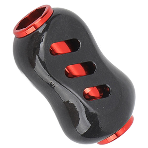 Kullfiber Fiskehjuls Håndtak Knapputskifting - Power Knob Grep i Svart og Rød Black Red