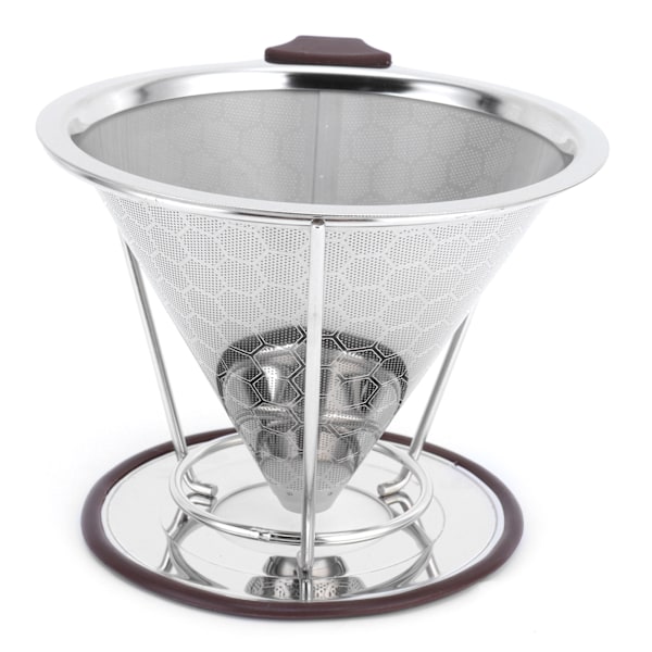 Kaffefilter i rustfrit stål med holder - Mesh tragt til 1-6 kopper brygning i køkkenet