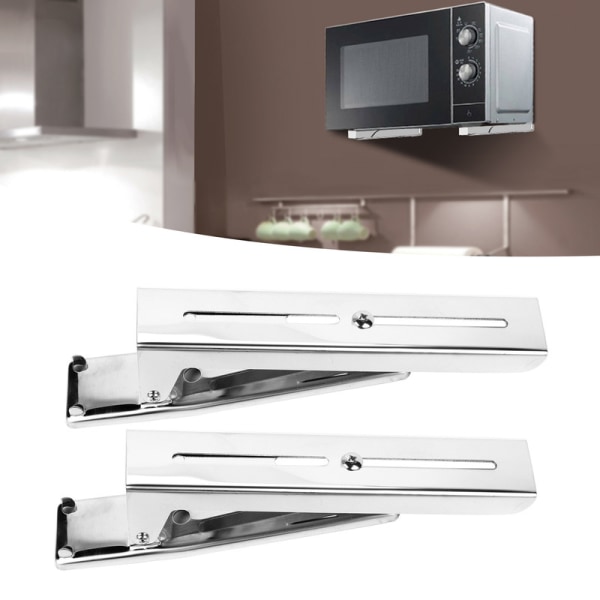 【Lixiang Store】 2x köksfäste för mikrovågsugn i rostfritt stål Robust hopfällbar stretchhylla för väggfäste