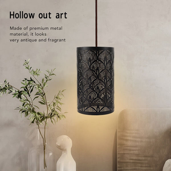 Moderne Metal Cylindrisk Hul-Ud E27/E26 Lampskærm til Soveværelse og Stue Black