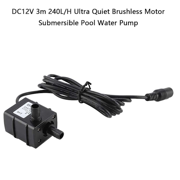 DC12V 3m Ultraljudsstyst 240L/H Borstlös Motor Submersible Vattenpump för Pool